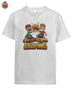 LukasBS Burgerpommes Kinder T-Shirt - Freunde, Autos & Burger Comic